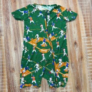 HANLYN Collective bamboo lyocell 2 way zipper Baseball pajama romper zippy
